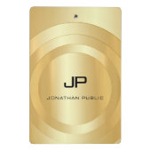 グラマカスタムラスフェイク金ゴールドモノグラムテンプレート ミニクリップボード (裏面)