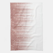 グラマガーリーラスバラ金ゴールドグリッターストライプの勾配 キッチンタオル (縦)