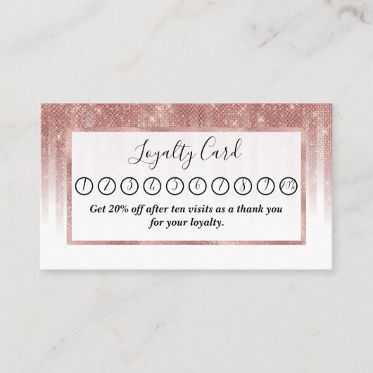 グラマガーリーラスバラ金ゴールドグリッターストライプの勾配 ロイヤリティカード (正面)