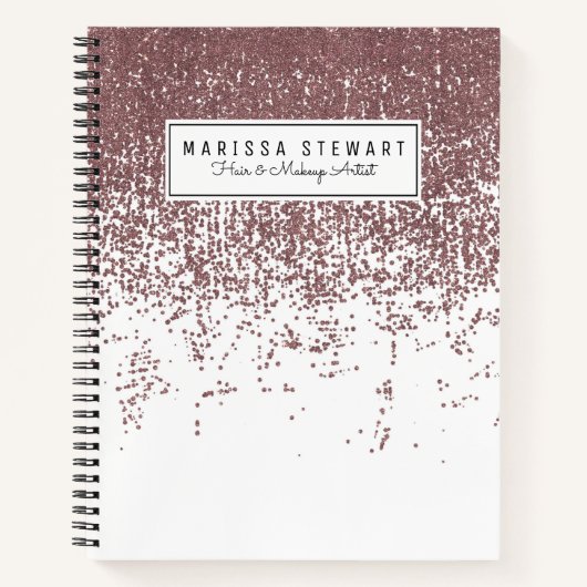 グラマガーリーラスフェイクバラ金ゴールドグラデーション白 ノートブック (正面)