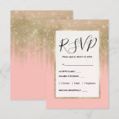 グラマガーリールピンク金ゴールドグリッターストライプの勾配 エンクロージャーカード (正面/裏面)