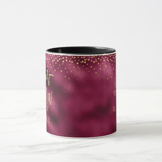 グラマグラマーバーガンディフォイル金ゴールド名 マグカップ (中央)