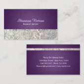 グラマシークイングリッターパープルグラムビジネスカード 名刺 (正面/裏面)