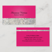 グラマシークイングリッターホットピンクグラムビジネスカード 名刺 (正面/裏面)