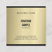 グラマスタイリッシュラス金ゴールドルッモダンププレーンラグジュアリー スクエア名刺 (裏面)