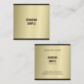 グラマスタイリッシュラス金ゴールドルッモダンププレーンラグジュアリー スクエア名刺 (正面/裏面)