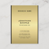 グラマスタイリッシュルエレガントブな黒と金ゴールド 名刺 (裏面)