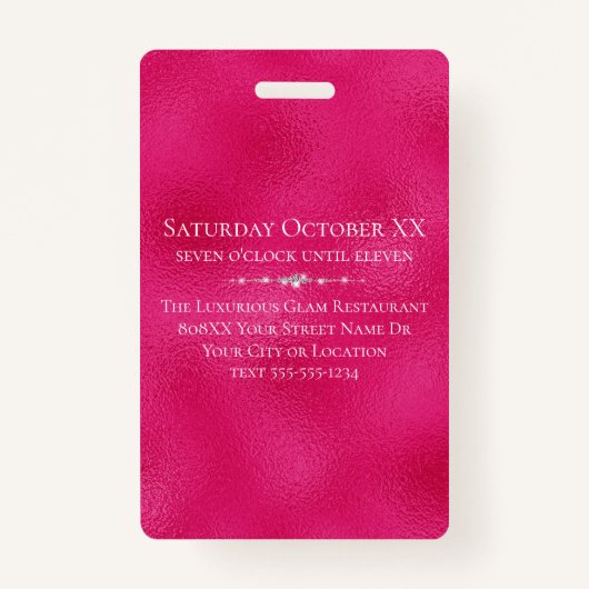 グラマティックダイアモンズピンクグリッターVIPロイヤリティ バッジ (裏面)