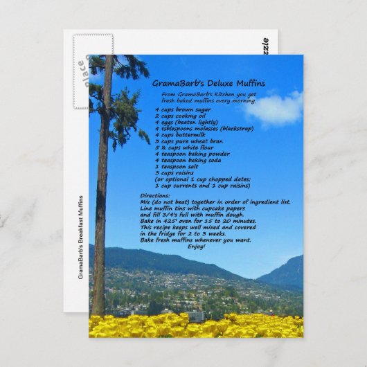 グラマバーズデラックスマフィンレシピポストカード ポストカード (正面/裏面)