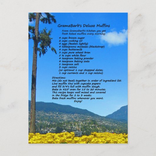 グラマバーズデラックスマフィンレシピポストカード ポストカード (正面)