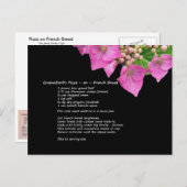 グラマバーブのピザオンパンフランスのレシピはがき ポストカード (正面/裏面)