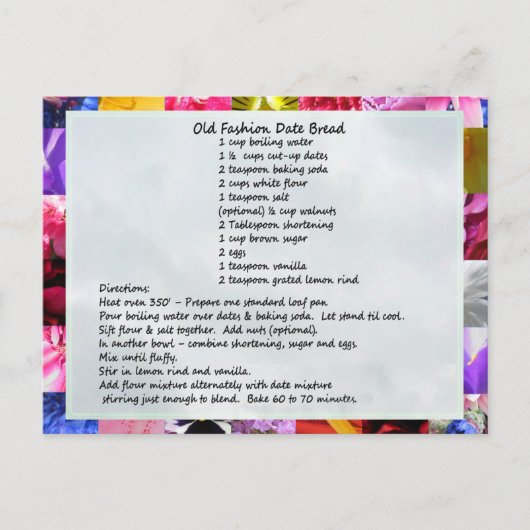 グラマバーブズデートローフレシピ ポストカード (正面)