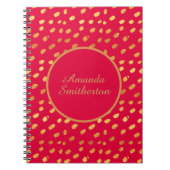 グラマパーソナライズされたラス赤金ゴールドモノグラム ノートブック (正面)