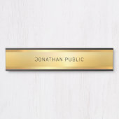 グラマフェイクラス金ゴールドトレンディーモダンテンプレート サインプレート (正面)
