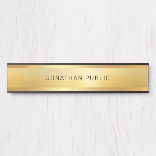 グラマフェイクラス金ゴールドトレンディーモダンテンプレート サインプレート (正面)