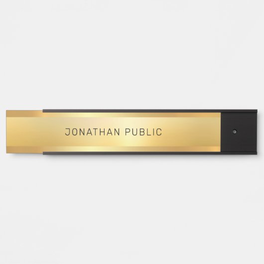 グラマフェイクラス金ゴールドトレンディーモダンテンプレート サインプレート (正面)