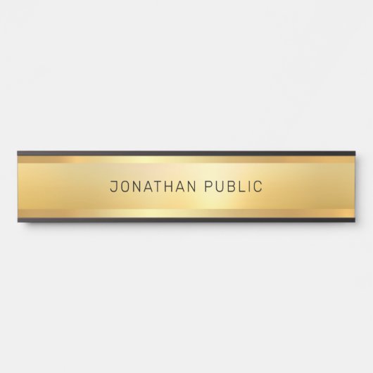 グラマフェイクラス金ゴールドトレンディーモダンテンプレート サインプレート (正面)