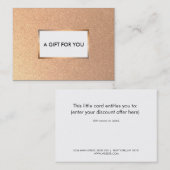 グラマフェイクラス銅金ゴールドギフトカード 割引カード (正面/裏面)