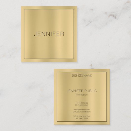 グラマフェイクルエレガントモダンシンプルテンプレート スクエア名刺 (正面/裏面)