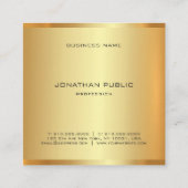 グラマフェイクルエレガント金ゴールドモダンプロフェッショナル スクエア名刺 (裏面)
