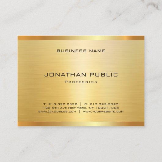 グラマフェイクルエレガント金ゴールドモダンプロフェッショナル 名刺 (裏面)