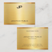 グラマフェイクルエレガント金ゴールドモダンプロフェッショナル 名刺 (正面/裏面)