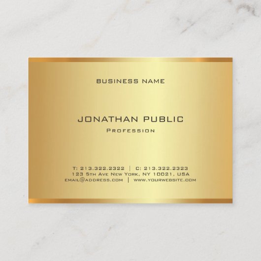 グラマフェイクルエレガント金ゴールドモダンプロフェッショナル 名刺 (裏面)