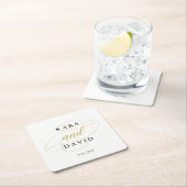 グラマフェイクルクラシック結婚金ゴールド スクエアペーパーコースター (インサイチュ)