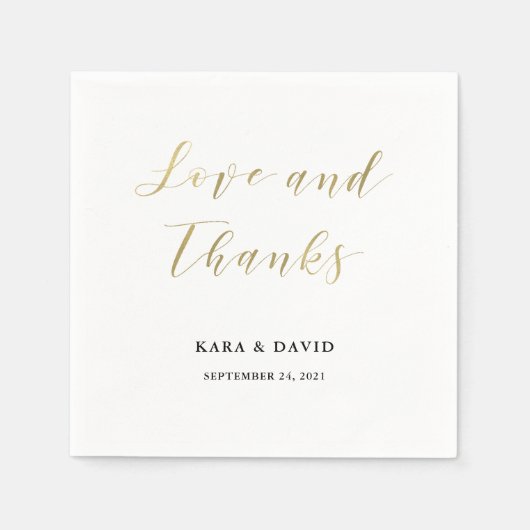 グラマフェイクルクラシック結婚金ゴールド スタンダードカクテルナプキン (正面)