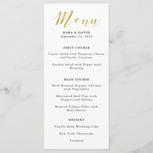 グラマフェイクークラシック金ゴールド結婚のメニュー メニュー (正面)