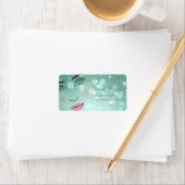 グラマモダンラススタイリッシュグリーン，《写真》ぼけ味，女の子顔 ラベル (インサイチュ)