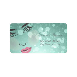 グラマモダンラススタイリッシュグリーン，《写真》ぼけ味，女の子顔 ラベル