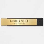 グラマモダンラステンプレートブラックと金ゴールドロング サインプレート (正面)