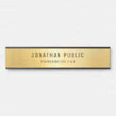 グラマモダンラステンプレートブラックと金ゴールドロング サインプレート (正面)