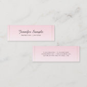 グラマモダンラスデザイントレンディーピンク金ゴールドラグジュアリ スキニー名刺 (正面/裏面)