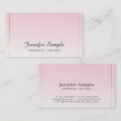 グラマモダンラスデザイントレンディーピンク金ゴールドラグジュアリ 名刺 (正面/裏面)