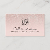 グラマモダンラスバラ金ゴールドピンクグリッターグラデーション 名刺 (正面)