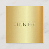 グラマモダンラス金ゴールドルッエレガントクシンプルテンプレート スクエア名刺 (正面)