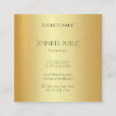 グラマモダンラス金ゴールドルッエレガントクシンプルテンプレート スクエア名刺 (裏面)