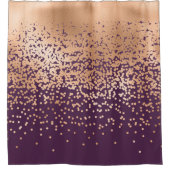 グラマモダンラス金ゴールド紫水玉模様勾配 シャワーカーテン (正面)