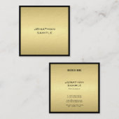 グラマモダンラマエレガントブラック金ゴールド優雅なラグジューム スクエア名刺