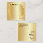 グラマモダンルエレガント金ゴールドフェイクテンプレート スクエア名刺 (正面/裏面)