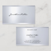 グラマモダンルシルバールッエレガントクシンプルプレーン 名刺 (正面/裏面)