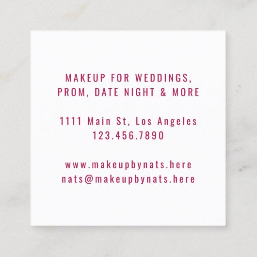 グラマモダンルピンクはっきりしたク唇メイクアップ美しい スクエア名刺 (裏面)