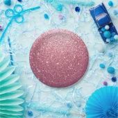 グラマモダンルピンクグリッター誕生日 ペーパープレート (パーティー)