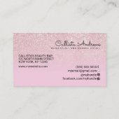 グラマモダンルマーブルピンクグリッターグラデーション 名刺 (裏面)