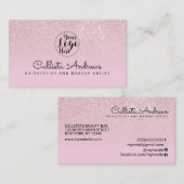 グラマモダンルマーブルピンクグリッターグラデーション 名刺 (正面/裏面)
