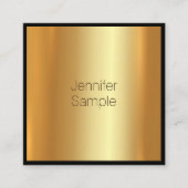 グラマモダンル魅力的ルゴールデン素晴らしプレーン スクエア名刺 (正面)