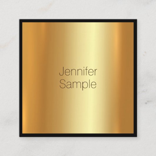 グラマモダンル魅力的ルゴールデン素晴らしプレーン スクエア名刺 (正面)