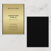 グラマモダンーエレガントブラック&金ゴールドラグジュアカッコいいリー 名刺 (正面/裏面)